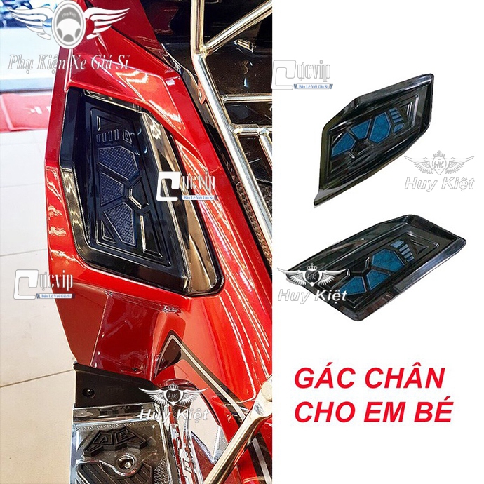 Ốp Gác Chân Em Bé Dành Cho AirBlade AB 2023 Đời Mới 160cc, 125cc, AirBlade 2020 - 2023 Xi Mạ Crom, Carbon, Đen Bóng