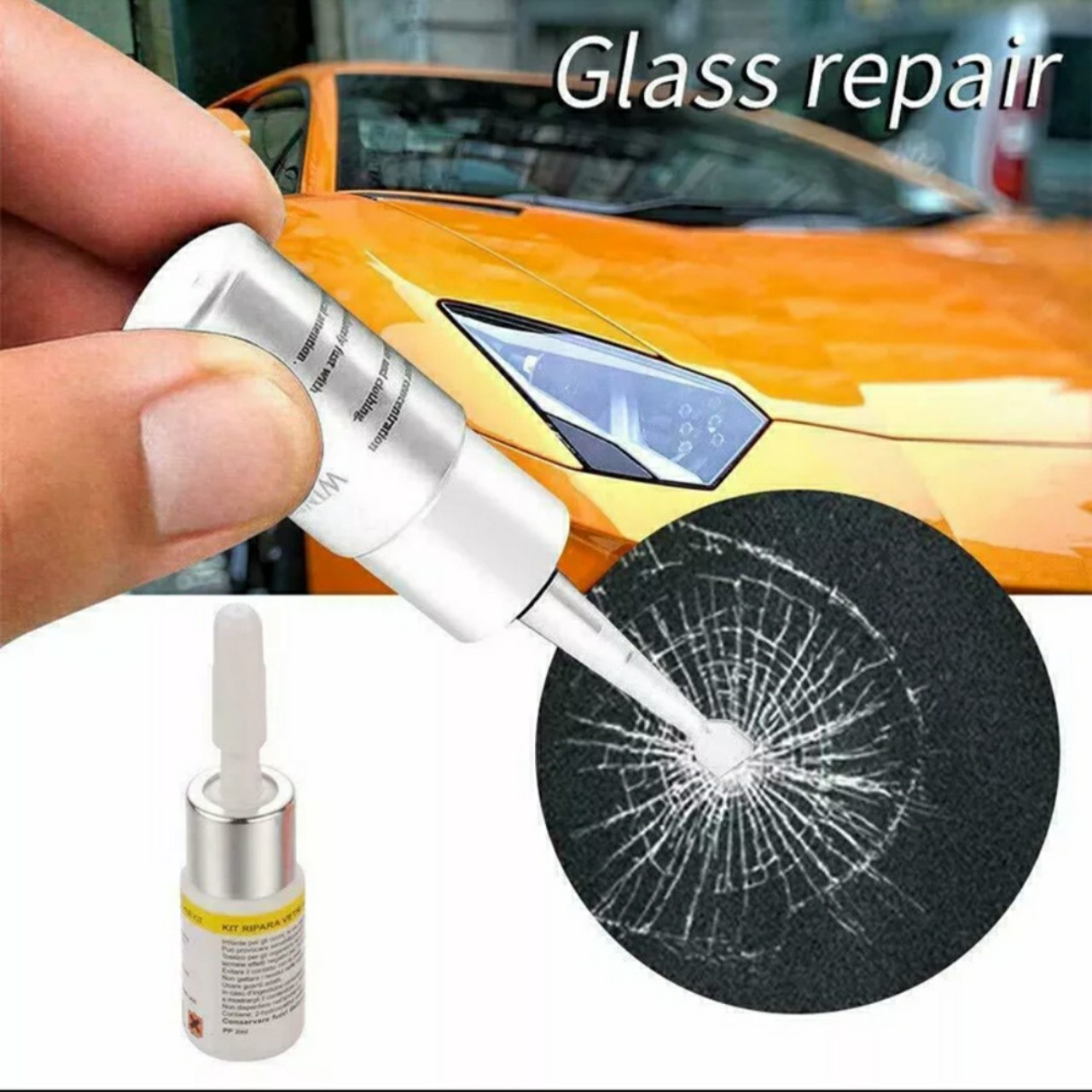 (LOẠI TỐT) Keo gắn kính ô tô xe hơi chuyên dụng kèm phụ kiện giúp phục hồi vết vỡ rạn nứt như mới, cách khắc phục vết nứt kính ô tô