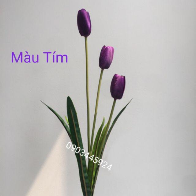 Cành Tuylip 3 bông không kèm lọ - Hoa Giả