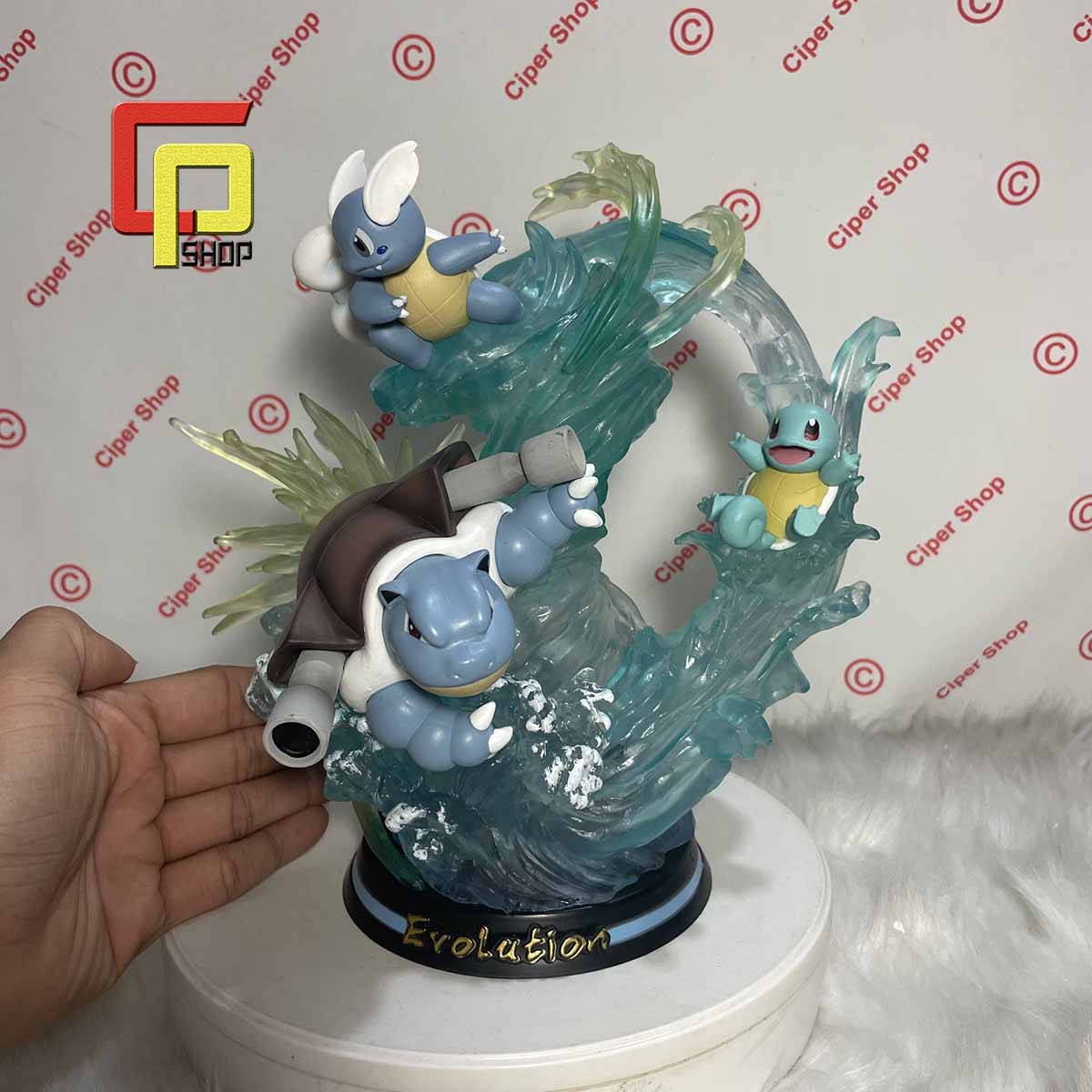 Mô hình rùa nước Blastoise Pokemon - Có Led - Figure Pokemon hệ tiến hóa