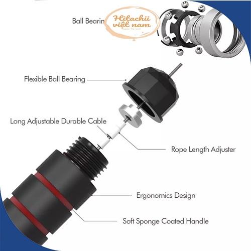 Dây nhảy thể lực đàn hồi 2.9m hỗ trợ luyện tập thể dục thể thao tiện lợi tại nhà, Dây nhảy dây lõi thép cao cấp