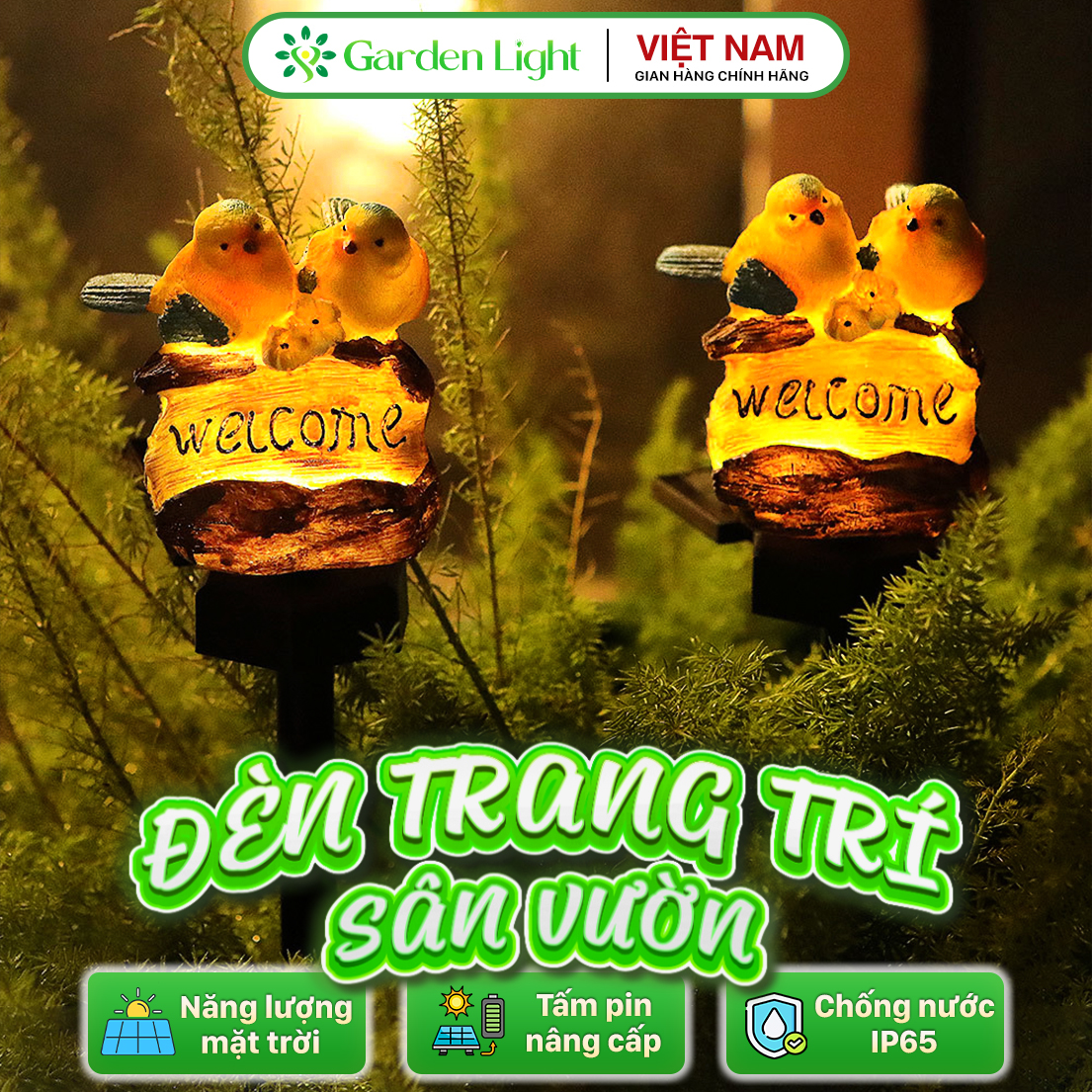 Đèn Trang Trí Năng Lượng Mặt Trời Tổ Chim, Tạo Không Gian Ấm Áp Cho Gia Đình Bạn - DA3012