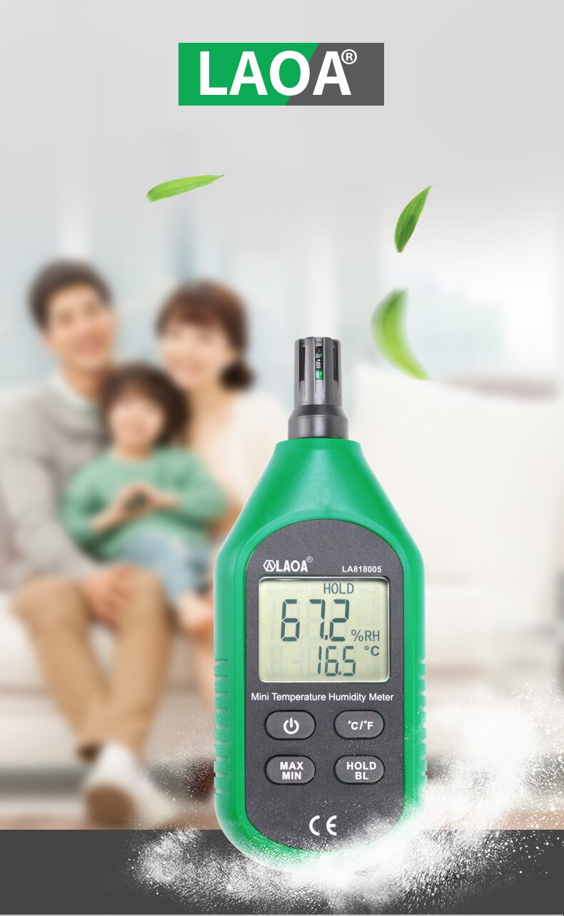 Máy đo nhiệt độ, độ ẩm tương đối LAOA LA818005, hàng chính hãng