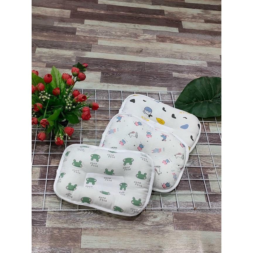 Gối xô nhăn cotton, gối xô xuất Hàn cho bé sơ sinh