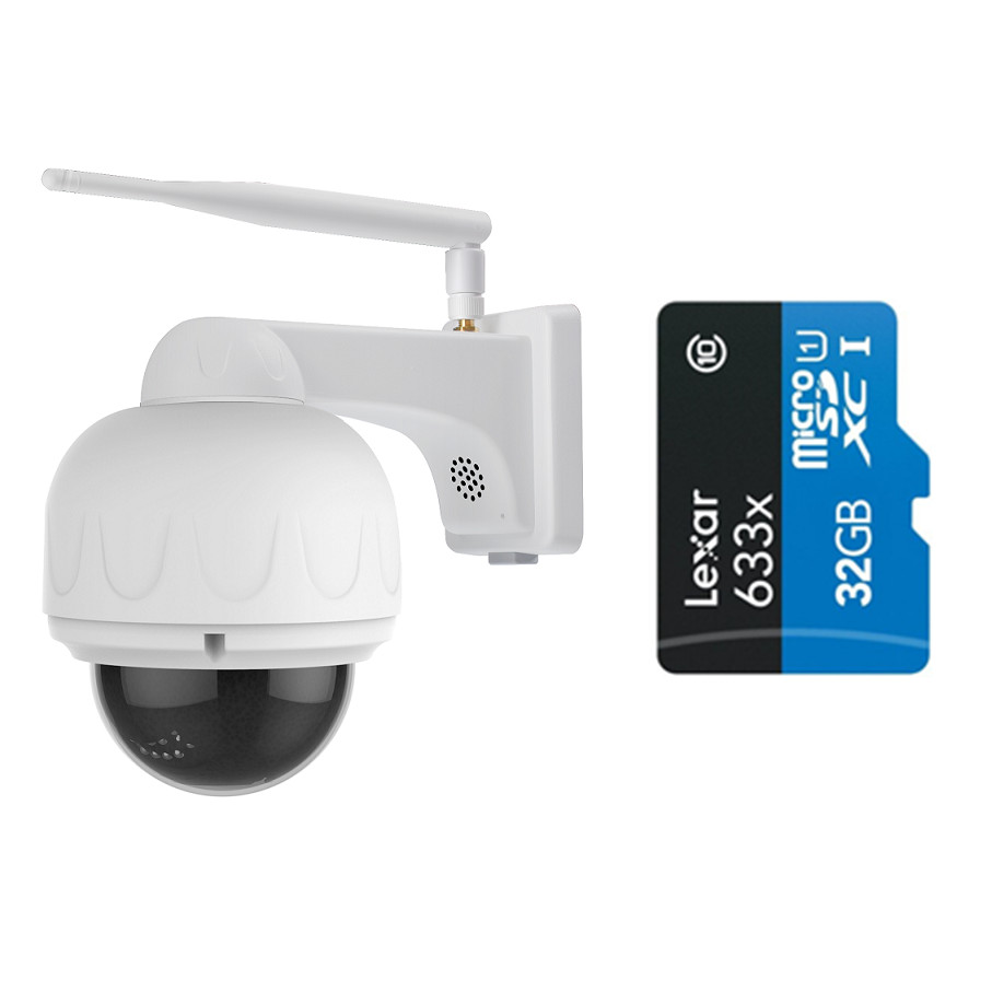 Camera IP Wifi VStarcam C32s 2.0 - Full HD 1080p không dây ngoài trời , Zoom 4X , Ghi âm thanh ,Kèm thẻ 32GB A1 Lexar  - Hàng chính hãng