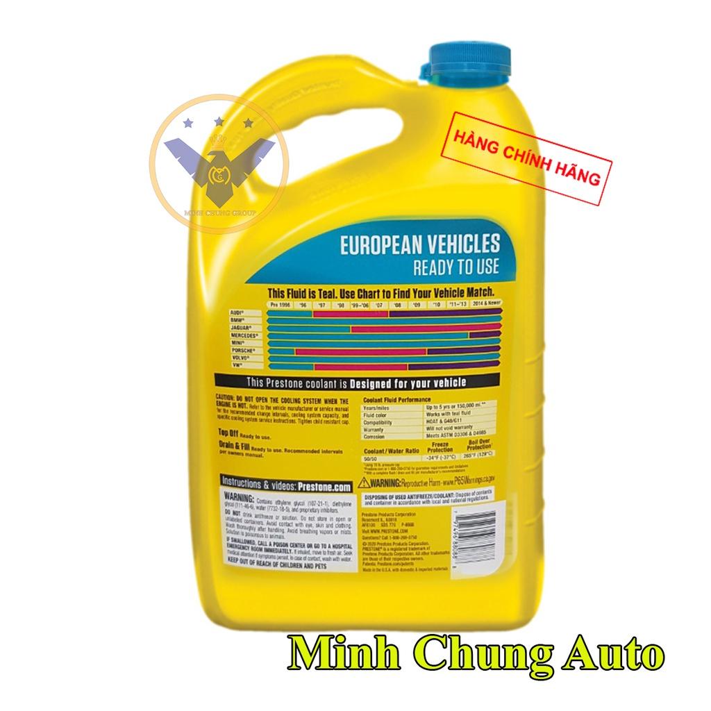 Nước làm mát động cơ xe ô tô màu xanh PRESTONE EUROPEAN - USA can 3.78L