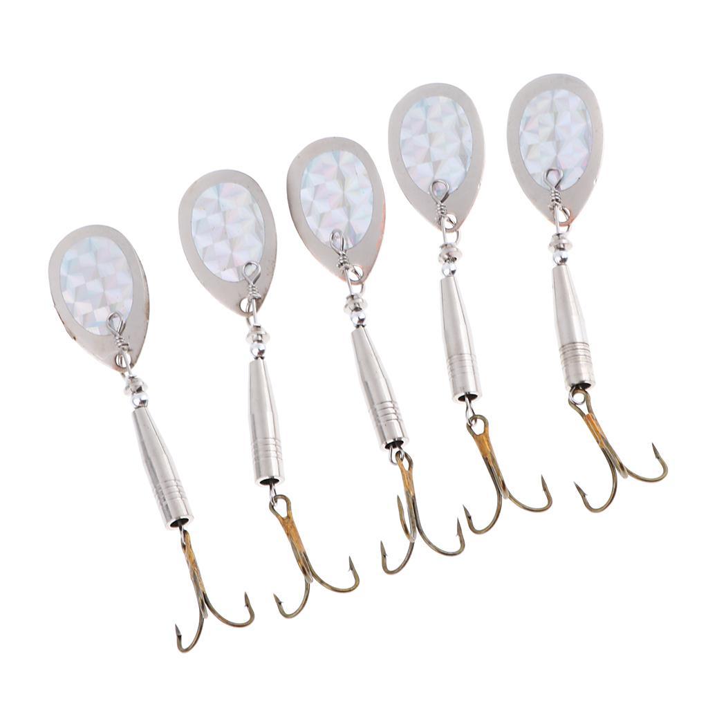 5pcs Fishing Lure Spinnerbait, Bass Trout Salmon Hard Metal Spinner Baits Kit