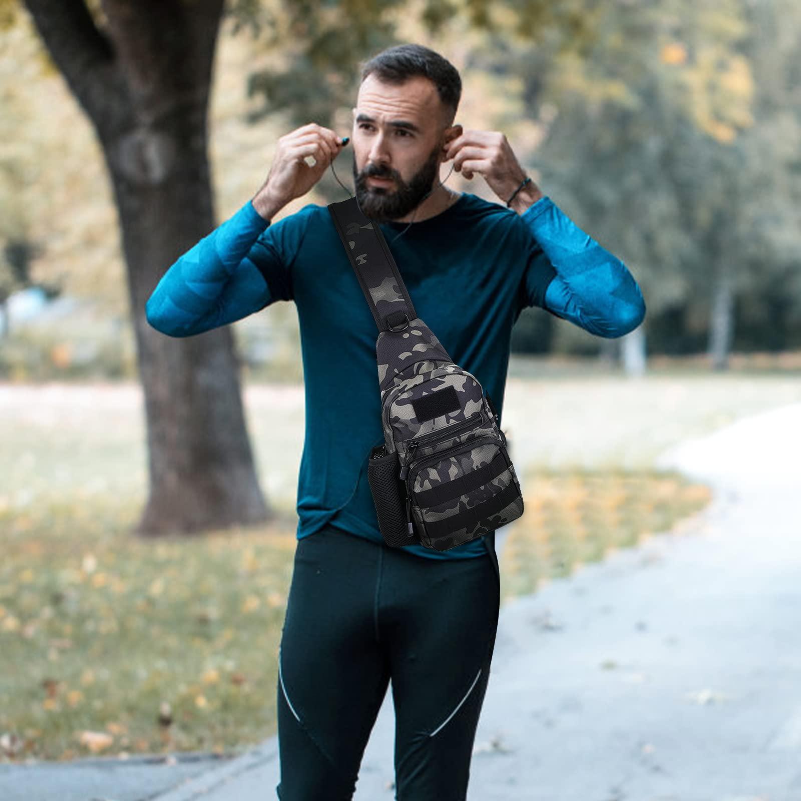 Túi Đeo Chéo Đeo Vai Ngực Túi Chiến Thuật Ba Lô Đi Xe Đạp, Túi Đeo Chéo Molle Nam Cho Công Tác Du Lịch Cắm Trại Trường Đi Xe Đạp