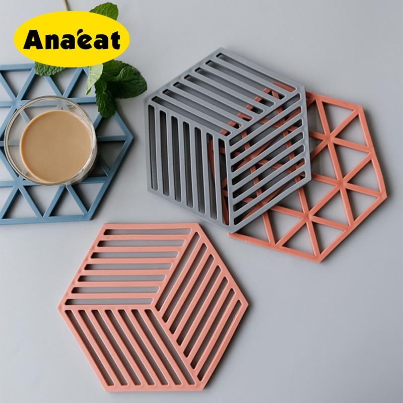 Miếng Lót Ly ANAEAT Bằng Silicon Cách Nhiệt Hình Lục Giác
