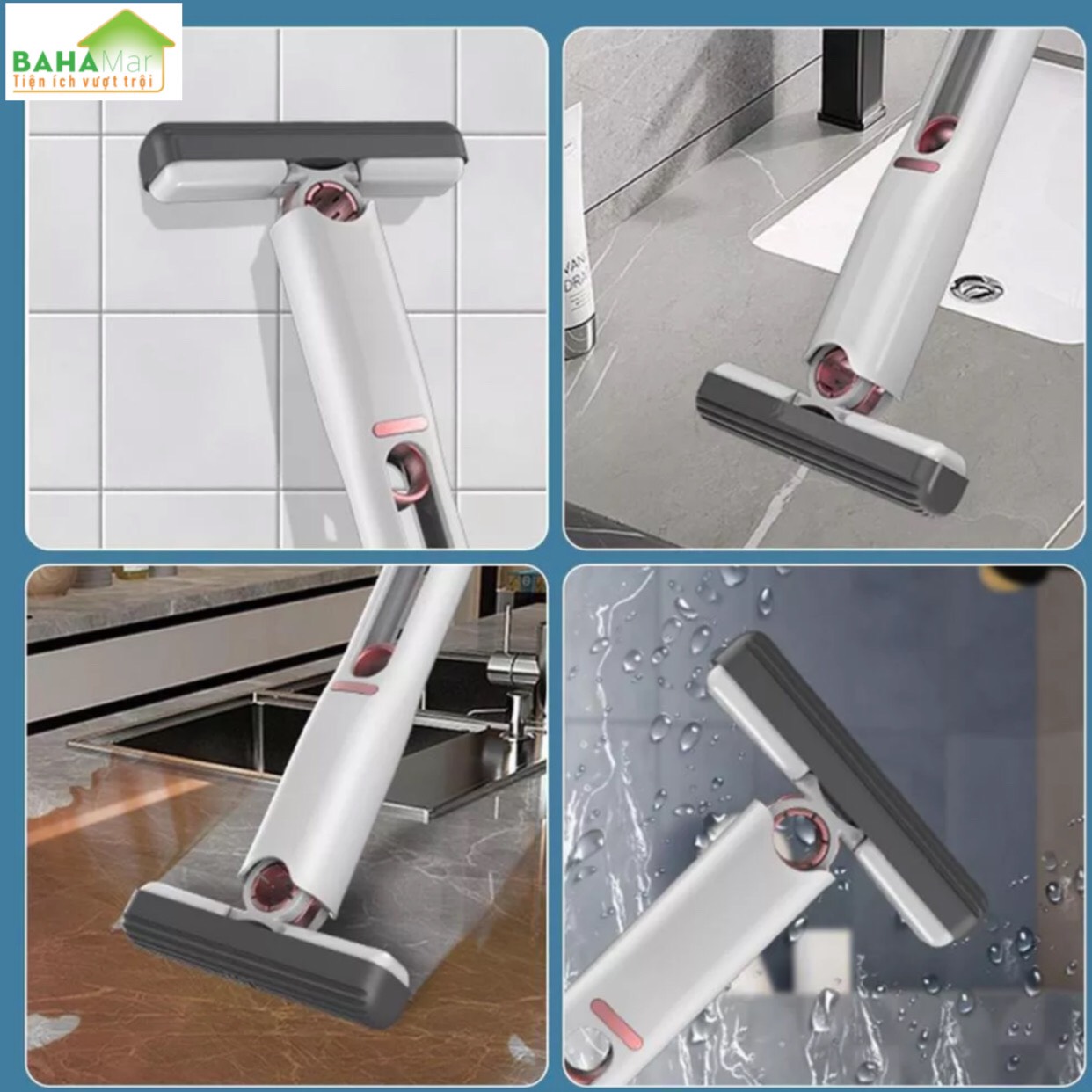 CÂY LAU MINI ĐA NĂNG VÀ THÔNG MINH TỰ VẮT GẤP GỌN SIÊU THẤM HÚT TIỆN DỤNG LAU DỌN "BAHAMAR" Làm sạch mạnh mẽ, có thể lau nhiều loại bề mặt : kính, đá, sàn nhà, sàn bếp, bàn vệ sinh, bàn học...
