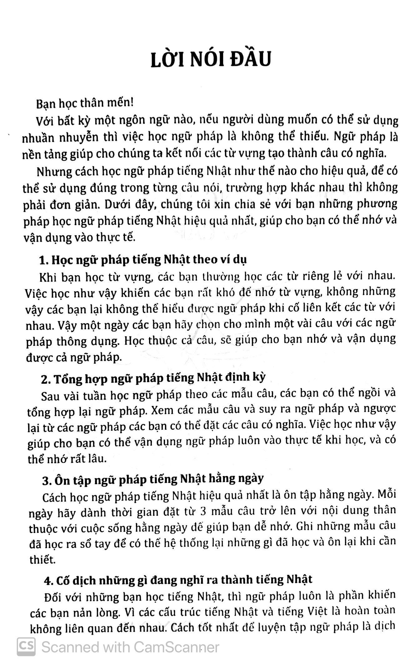 Sách Ngữ Pháp Tiếng Nhật Hiện Đại Sơ Cấp
