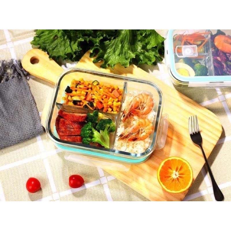 Hộp lạnh thủy tinh chia 2 hoặc 3 ngăn chịu nhiệt 400*