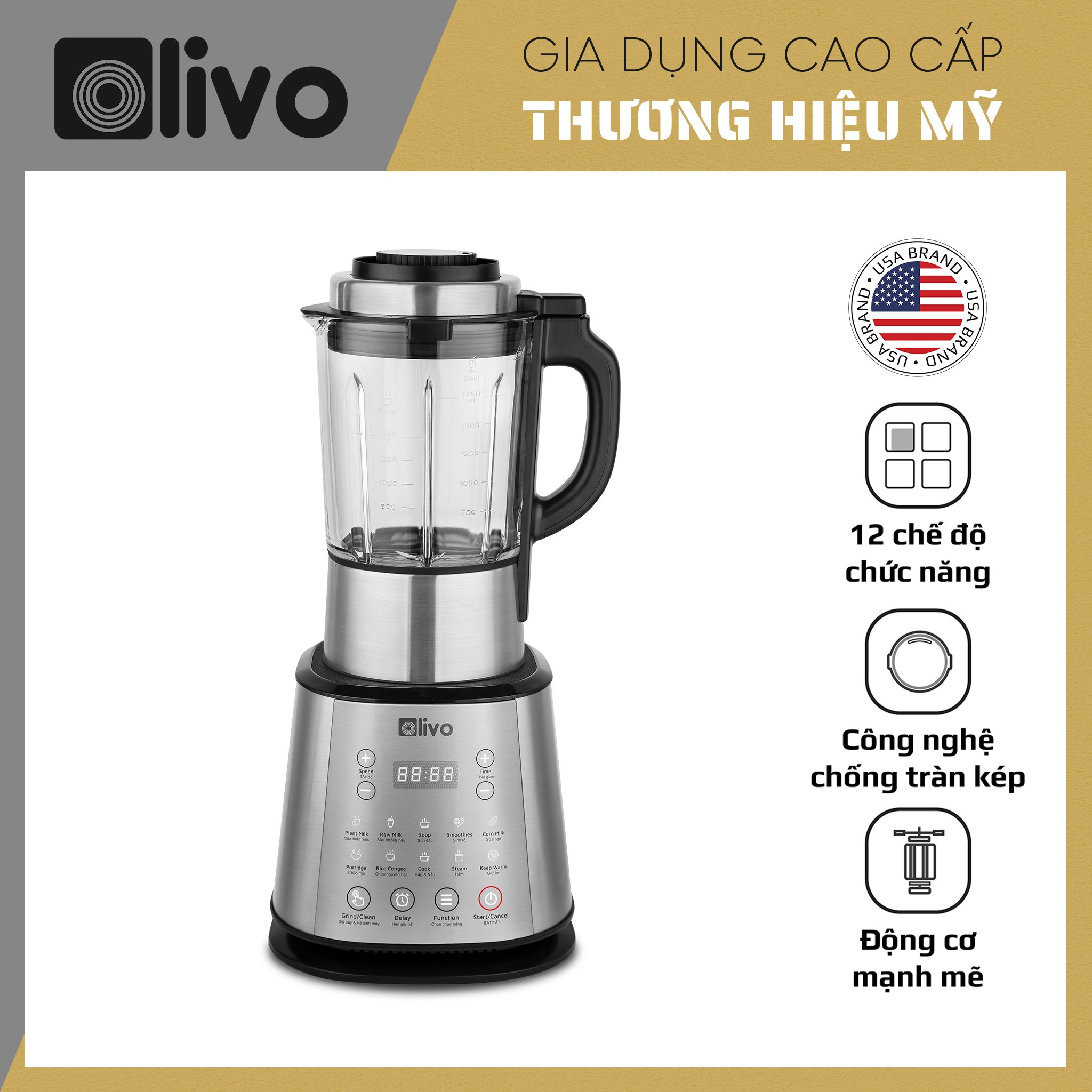 Máy Làm Sữa Hạt OLIVO X20 Hàng chính hãng - Thương Hiệu Mỹ