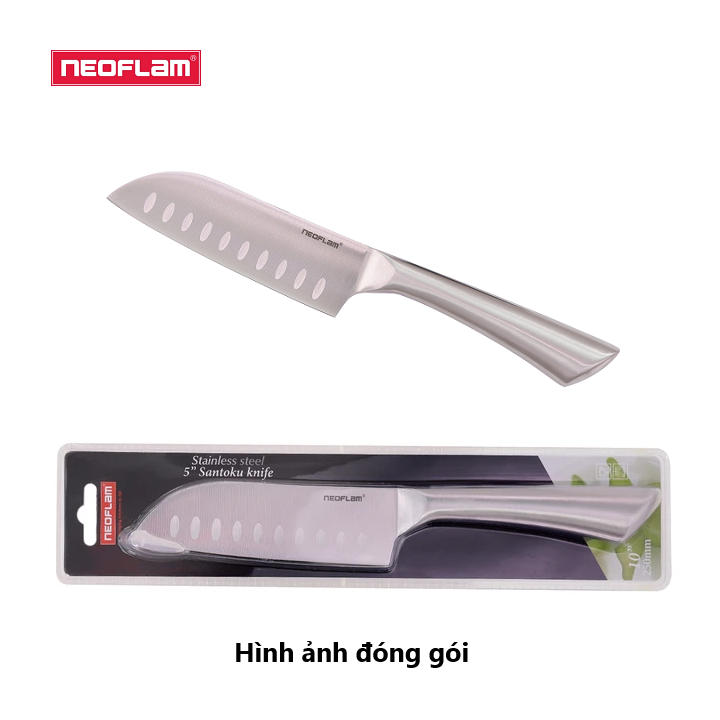 Bộ dao 3 cỡ vừa Inox Neoflam/ iMat., Lưỡi thép cacbon 3CR14 sắc, bền bỉ, cán dao làm bằng inox 430 không gỉ_2 Combo lựa chọn