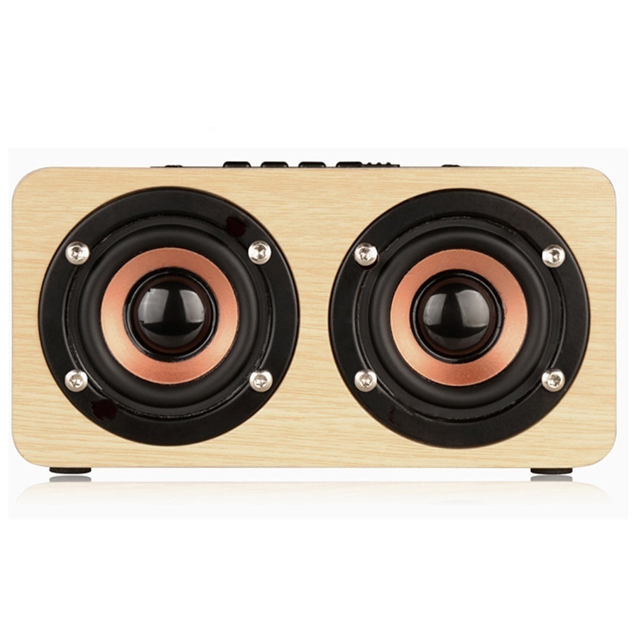 Loa gỗ bluetooth hifi super bass stereo speaker gắn thẻ nhớ g4 màu be