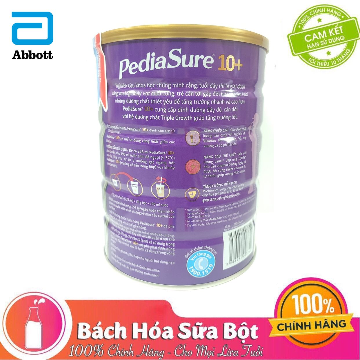 Sữa Bột Pediasure 10+ Hương Vani 800g (cho trẻ từ 10 tuổi trở lên)