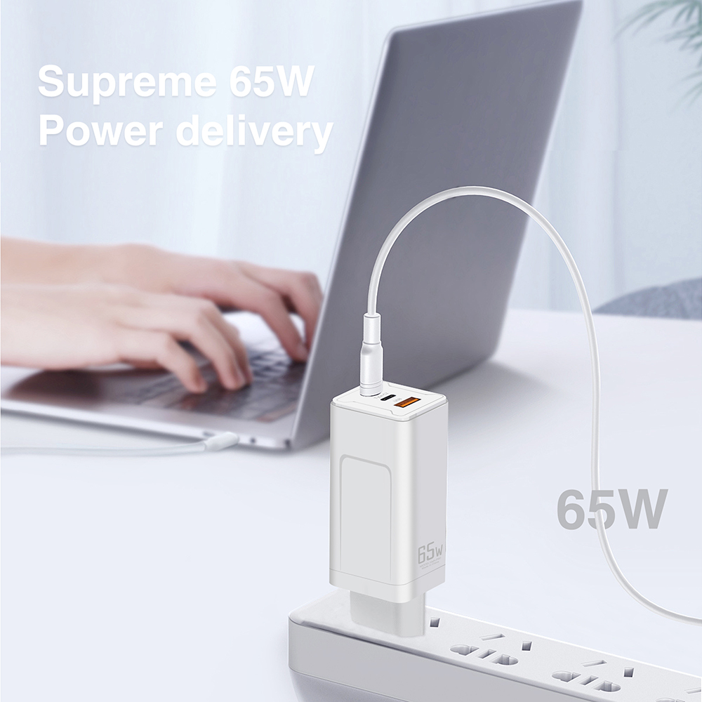 Bộ Chuyển Đổi Nguồn 65w USB PD Loại C Cho IPhone 12 Mini / 12 IPad Pro, Màu Trắng