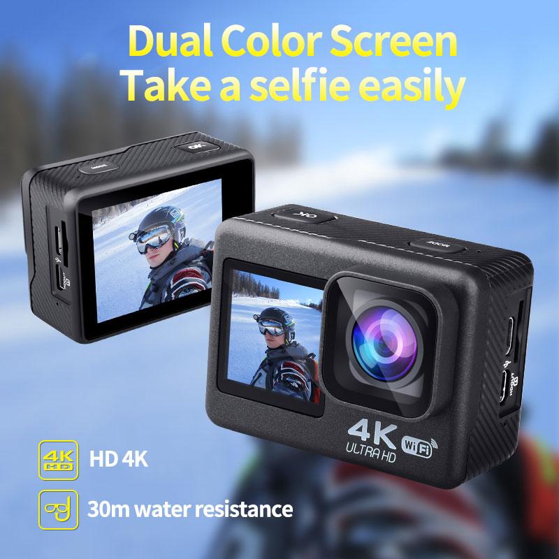Máy ảnh hành động Ultra HD 4K WiFi 170D Màn hình cảm ứng 30m Go Waterproof Waterprof chuyên nghiệp Ghi lại video Máy ảnh điều khiển điều khiển từ xa