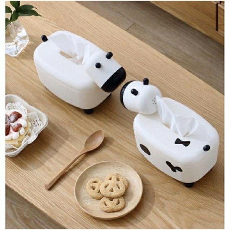 HỘP ĐỰNG KHĂN GIẤY ĐỂ BÀN HÌNH CON BÒ SỮA 2IN1# KIÊM ĐỂ TĂM RẤT TIỆN LỢI#