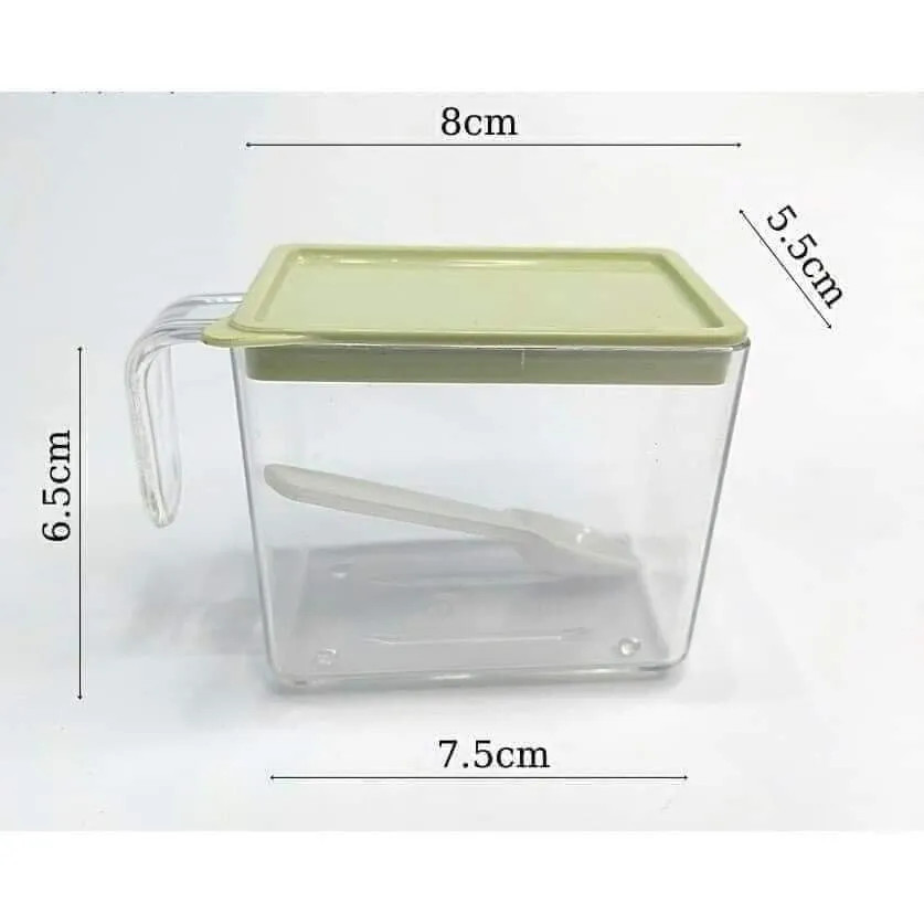 Bộ 4 lọ gia vị có thìa muỗng nhựa Việt Nhật - Hũ đựng gia vị có nắp đậy, có khay đế (Màu ngẫu nhiên)