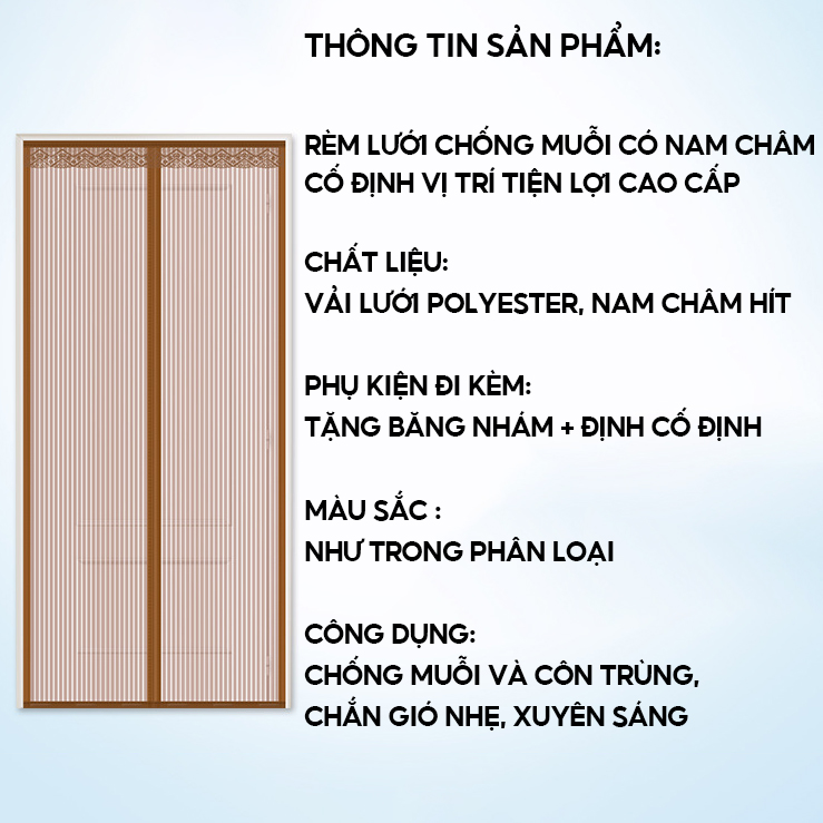 Rèm Lưới Nam Châm Chống Muỗi Chống Côn Trùng Nhiều Kích Cỡ Và Nhiều Màu Sắc Giá Rẻ