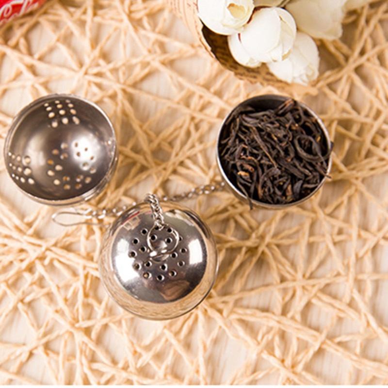 1PC New Stainless Steel Ball Tea Infuser Mesh Filter Strainer W/hook Loose Tea Leaf Spice Home Tea Strainer Kitchen Accessories