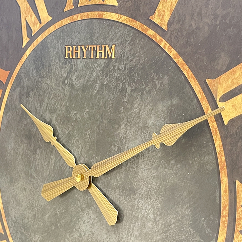 Đồng hồ treo tường RHYTHM WOODEN WALL CLOCKS  CMP543NR02 ( Kích thước 56.0 x 4.5cm), Vỏ màu Đen