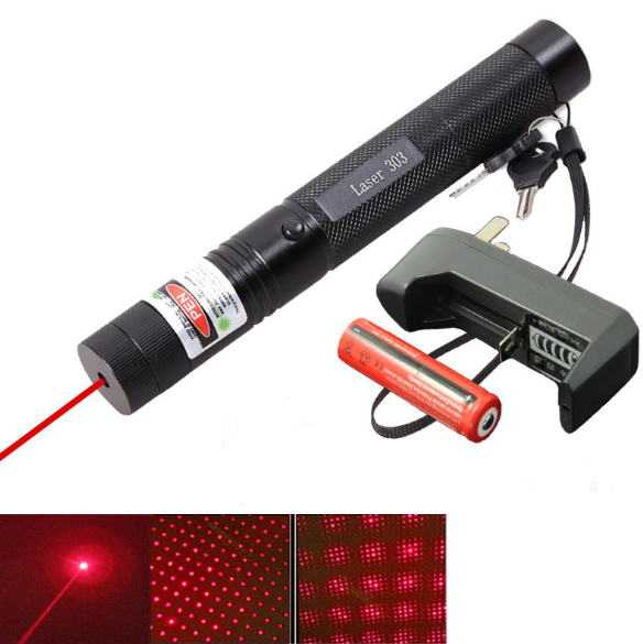 Đèn Pin Laser 303 Kèm Pin Và Sạc - Hàng Chính Hãng