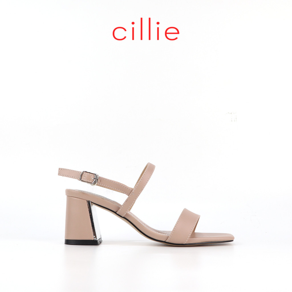 Giày sandal quai ngang gót xéo cao 5cm Cillie 1083