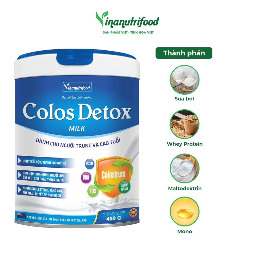 Sữa Colos Detox Milk xanh Vinanutrifood, hộp 900g và 400g