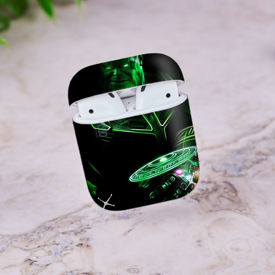 Miếng dán skin chống bẩn cho tai nghe AirPods in hình siêu anh hùng - SAH0059 (bản không dây 1 và 2)