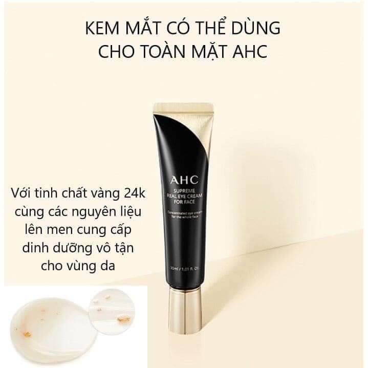 Kem Dưỡng Vùng Mắt AHC Ageless Real Eye Cream For Face mẫu mới 2021 Tặng kèm kẻ mắt nước Images