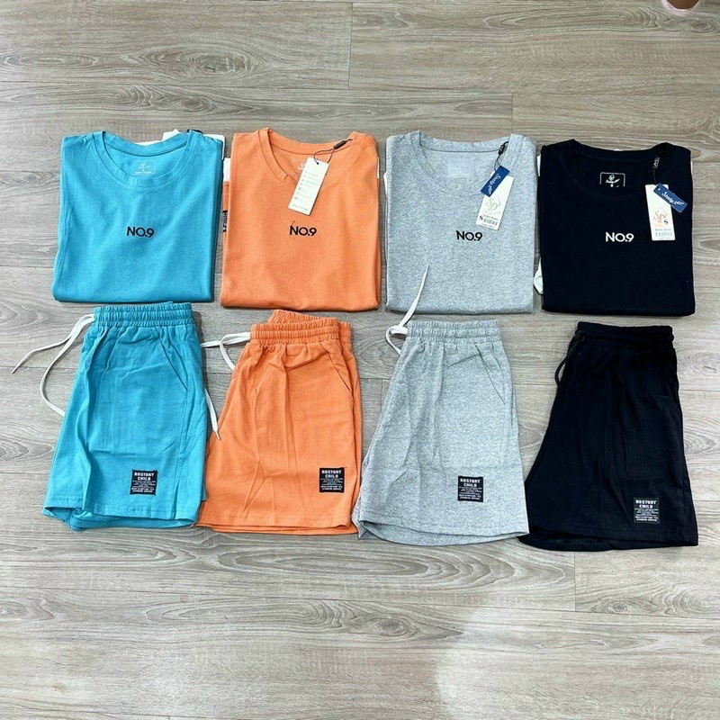 Set Đồ Bộ Nữ Mặc Nhà Chữ NO.9 - Áo Thun Unisex Rộng Phối quần Short Đùi