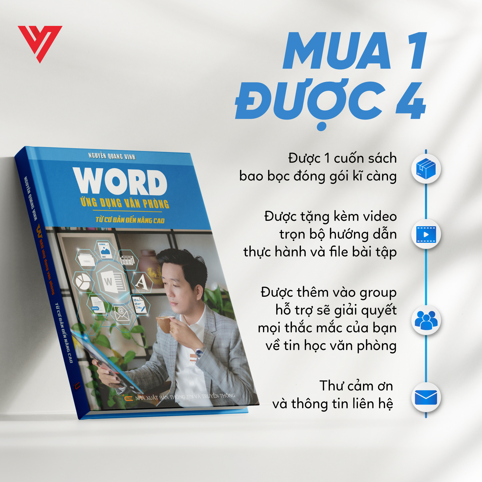 Combo 3 Sách Excel - Word - PowerPoint Ứng Dụng Văn Phòng Có Kèm Khoá Học Online ĐÀO TẠO TIN HỌC