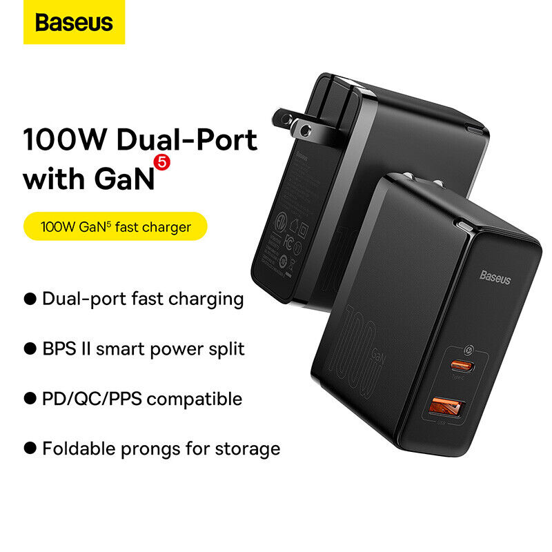 Củ Sạc Nhanh Công Suất Cao Baseus GaN5 Pro Fast Charger C+U 100W