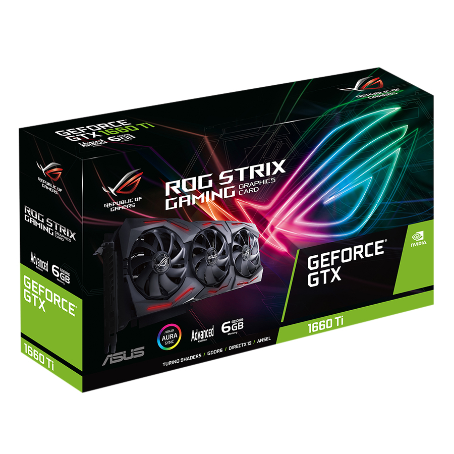 Card Màn Hình VGA ASUS ROG-STRIX-GTX1660TI-A6G-GAMING GDDR6 6GB 192-bit - Hàng Chính Hãng