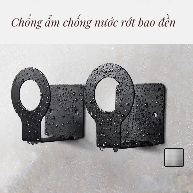 Bộ kệ nhà bếp dán tường inox Sơn tĩnh điện màu đen gồm để gia vị, chén bát đĩa, dao đũa, vung thớt, móc treo muỗng, dụng cụ bếp