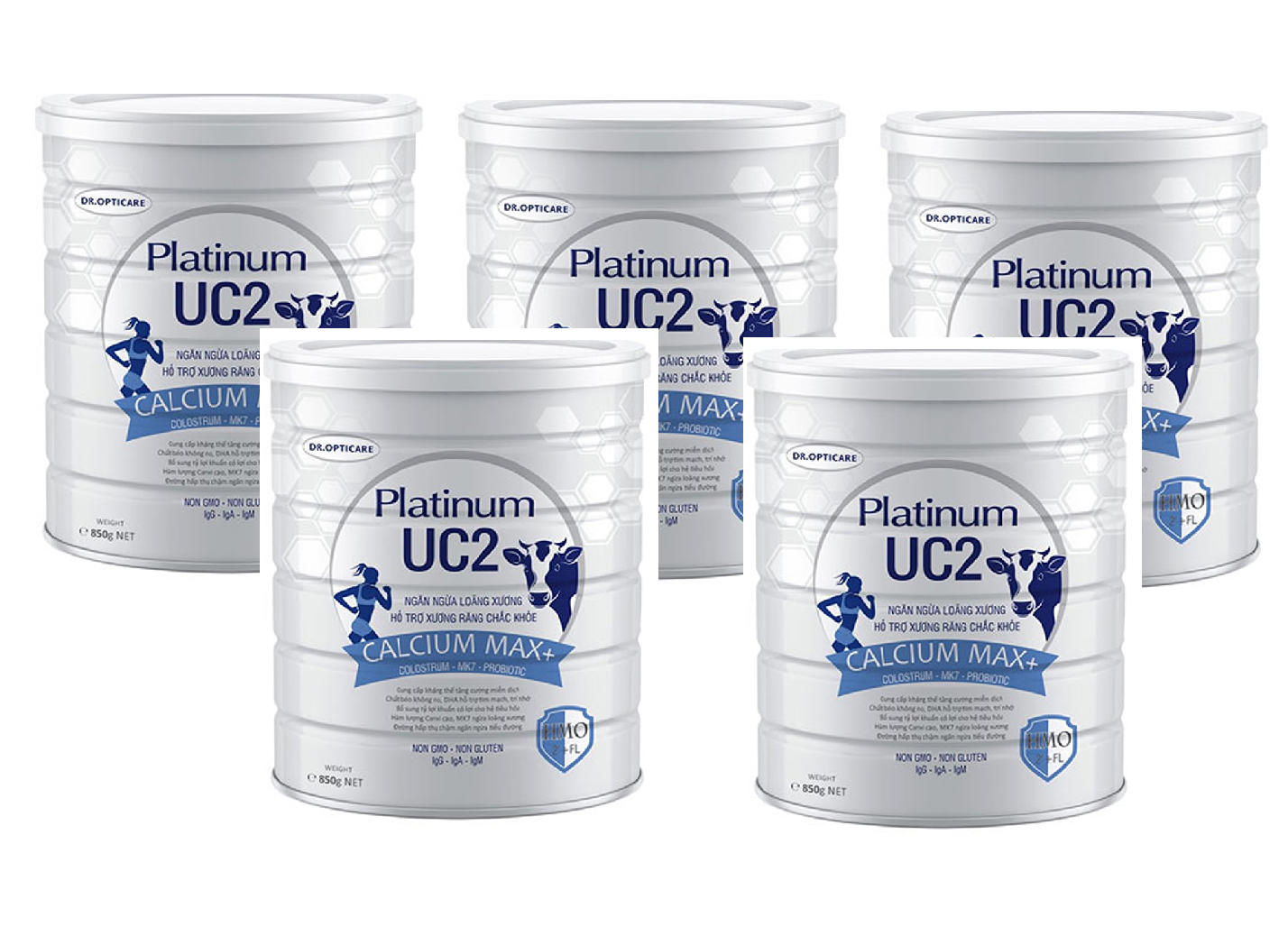 Combo 5 lon Sữa non UC2 Platinum Calcium Max lon 850g