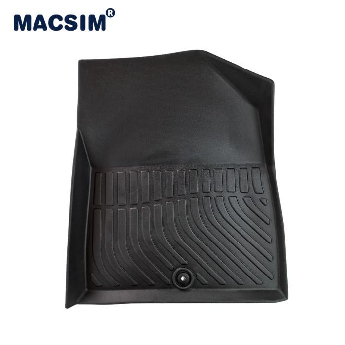 Thảm lót sàn xe ô tô KIA Telluride 2022 - chất liệu TPV thương hiệu Macsim màu đen