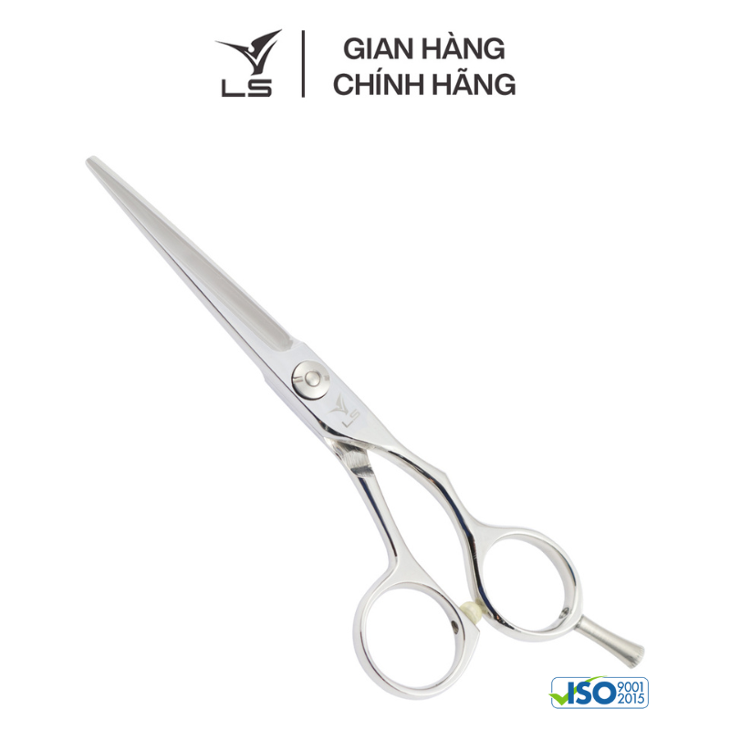 Kéo cắt tóc LS lưỡi thẳng quai offset phẳng đỡ ngón tháo rời CB11/5.5