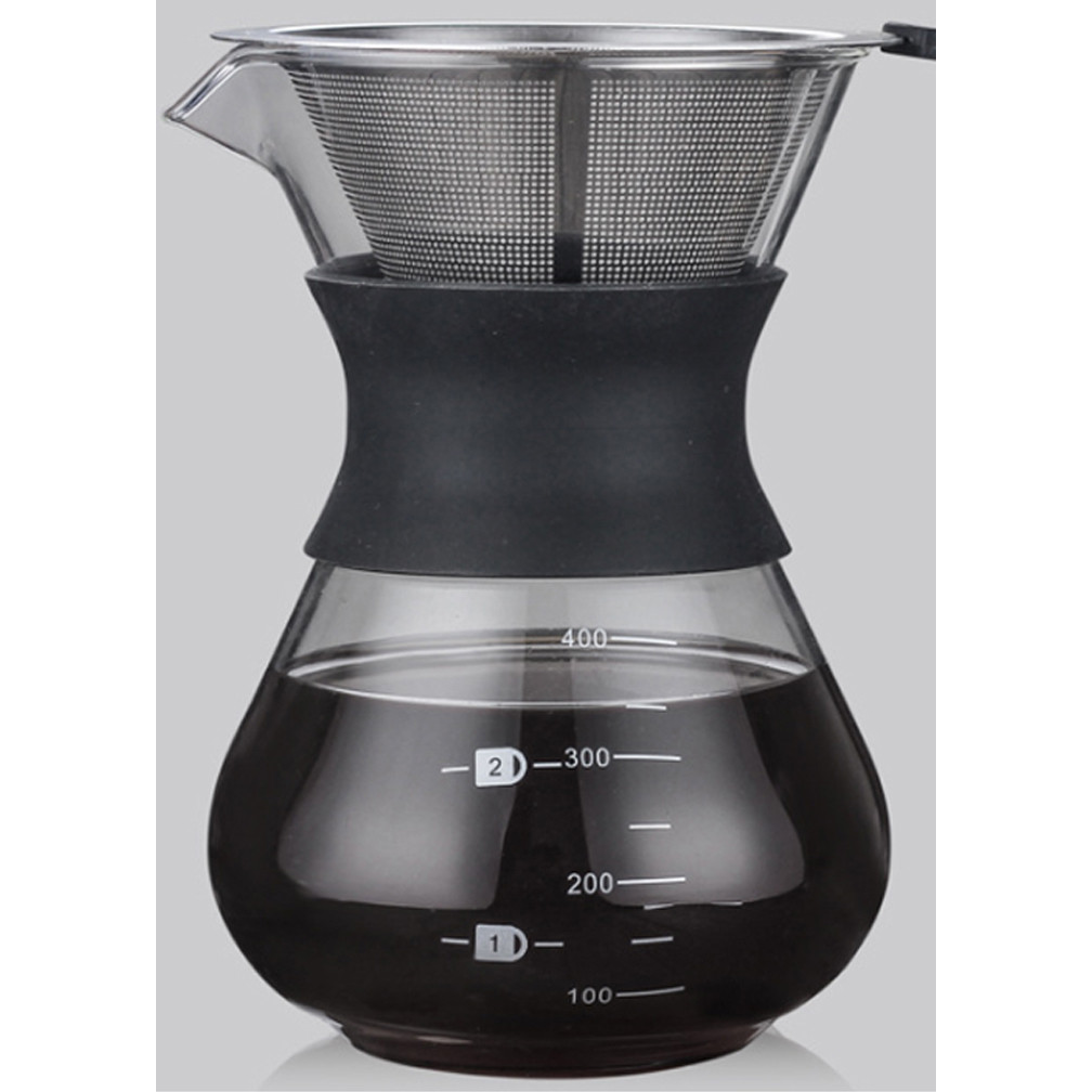 Bình pha cafe Drip Coffee 400ml kèm phễu lọc Inox