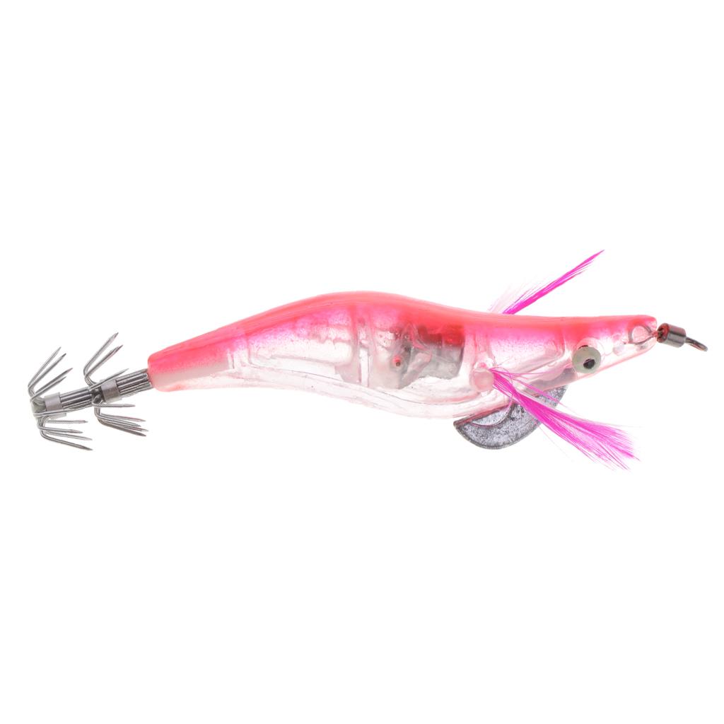 Glow In Dark Squid Jig Hooks Shrimp Fishing Lures With Luminous Hook