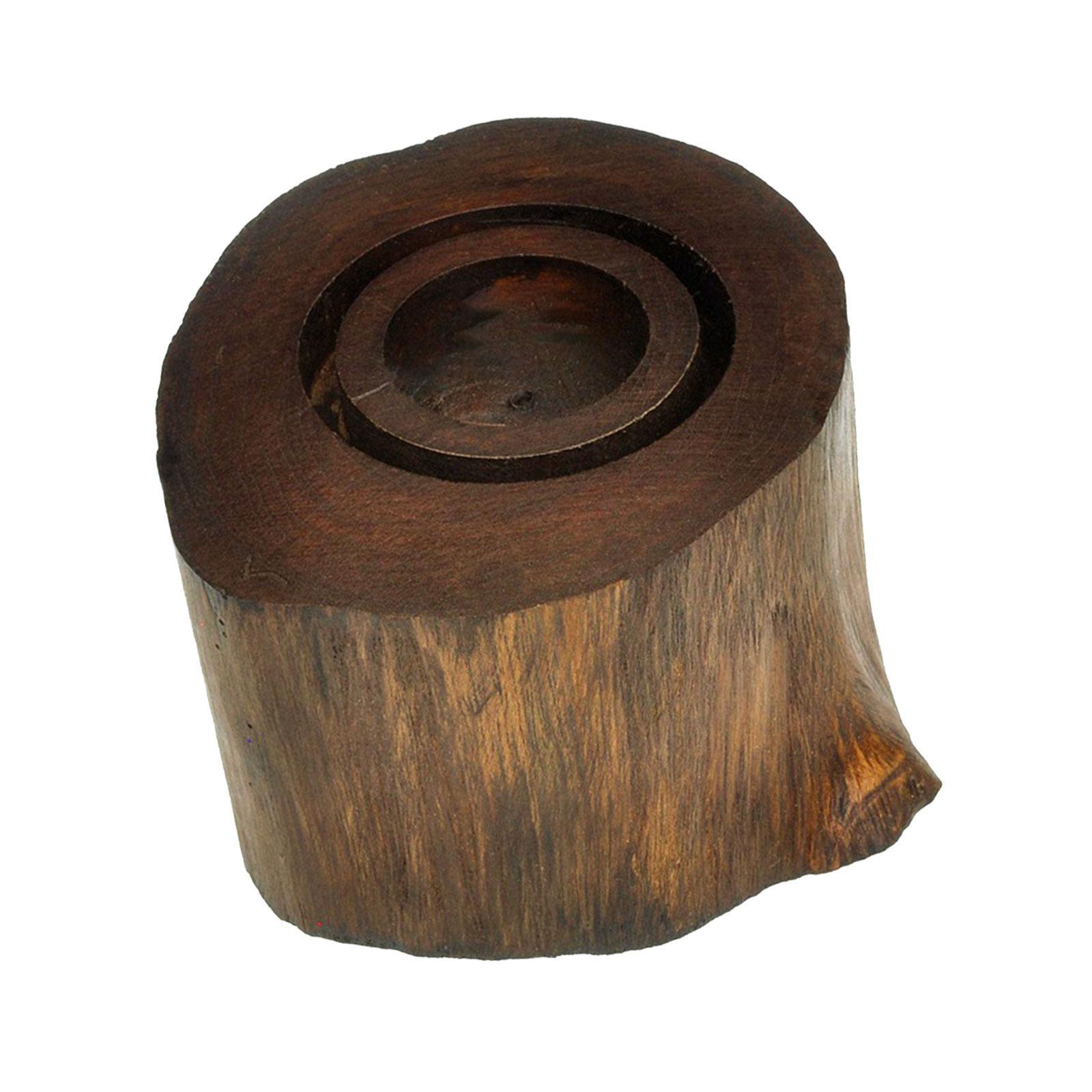 Wooden Candle Holder Candlestick Ornament Retro Style Tea Light Holders