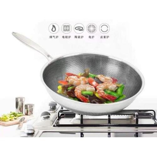 Chảo Chống Dính Sâu Lòng Tổ Ong 32cm Dùng Mọi Loại Bếp - Chảo Tổ Ong Dày Dặn Nặng Tay