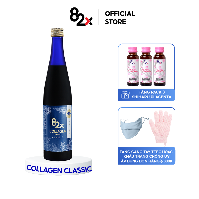 82X COLLAGEN CLASSIC Dạng Nước 120.000mg Collagen Peptide Từ Da Cá Ngừ Đại Dương- Nước Uống Đẹp Da Đến Từ Nhật Bản 500ml