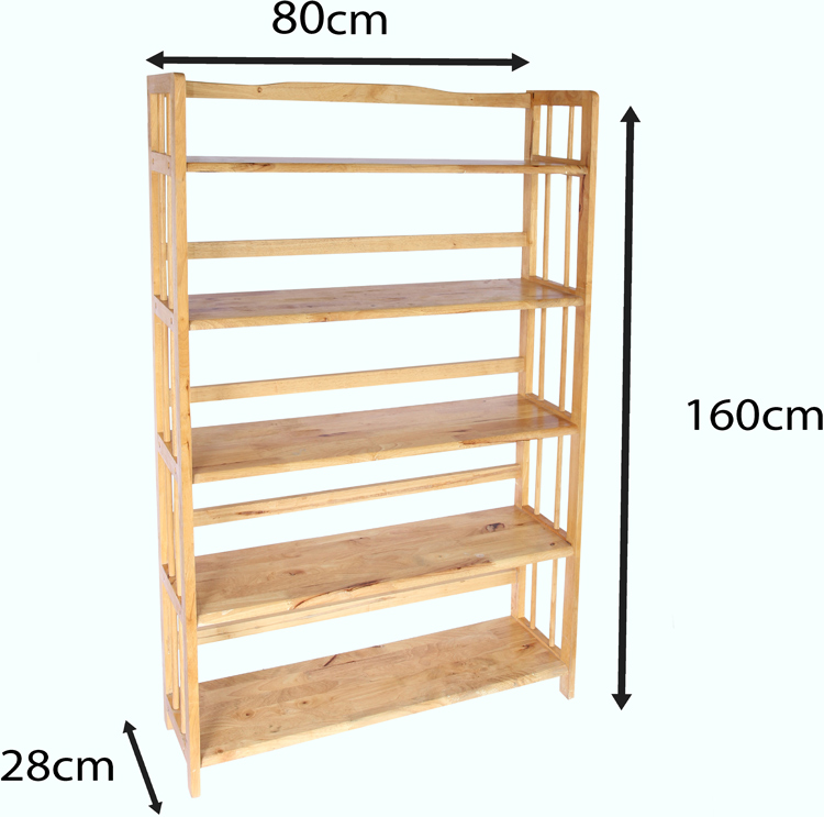 Kệ Sách Đứng 5 Tầng Phương Lâm - Màu Tự Nhiên