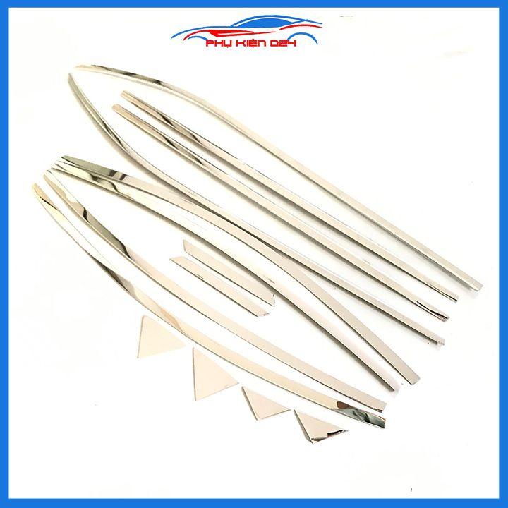 Bộ nẹp viền chân kính cong kính Hyundai Elantra 2016-2019 Inox sáng bóng chuẩn form xe