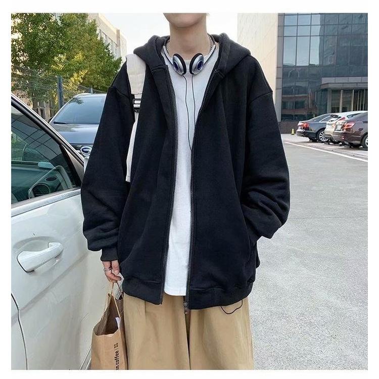 Áo Khoác Nỉ Trơn Basic Áo Hoodie Có Mũ 2 Lớp Dày Dặn Nam Nữ DTH03