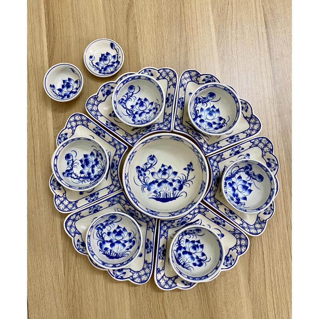 Bộ Đồ Ăn Cánh Hoa Mặt Trời Vẽ Hoa Làm Từ Gốm Sứ Sang Trọng Tinh Tế Dễ Vệ Sinh