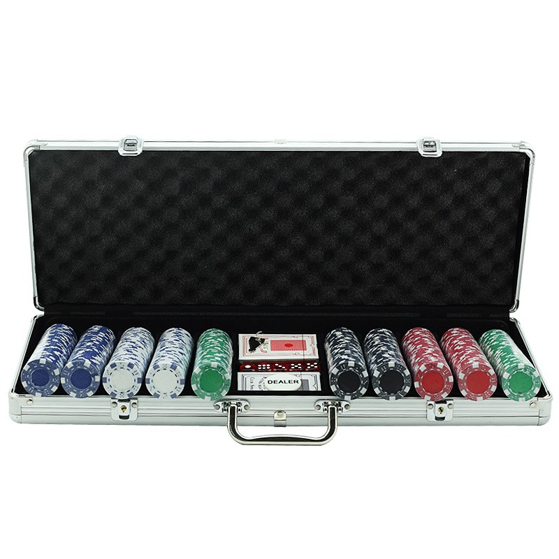 Bộ 500 Chip Poker Không Số Hàng Cao Cấp